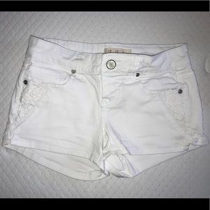 Juniors White Jean Shorts